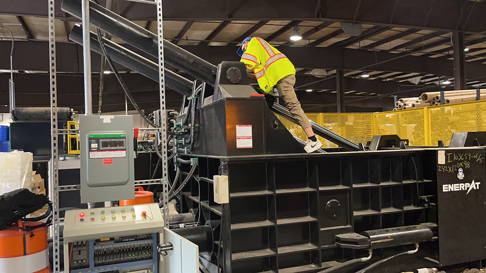 ENERPAT Iron Scrap Baling Press Installed ENERPAT Iron Scrap Baling Press Installed