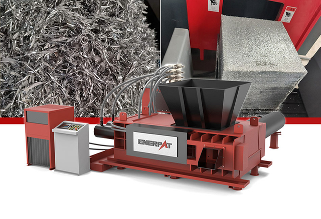 ENERPAT AMB-H Fine Aluminum Burr Baler for Scrap Metal