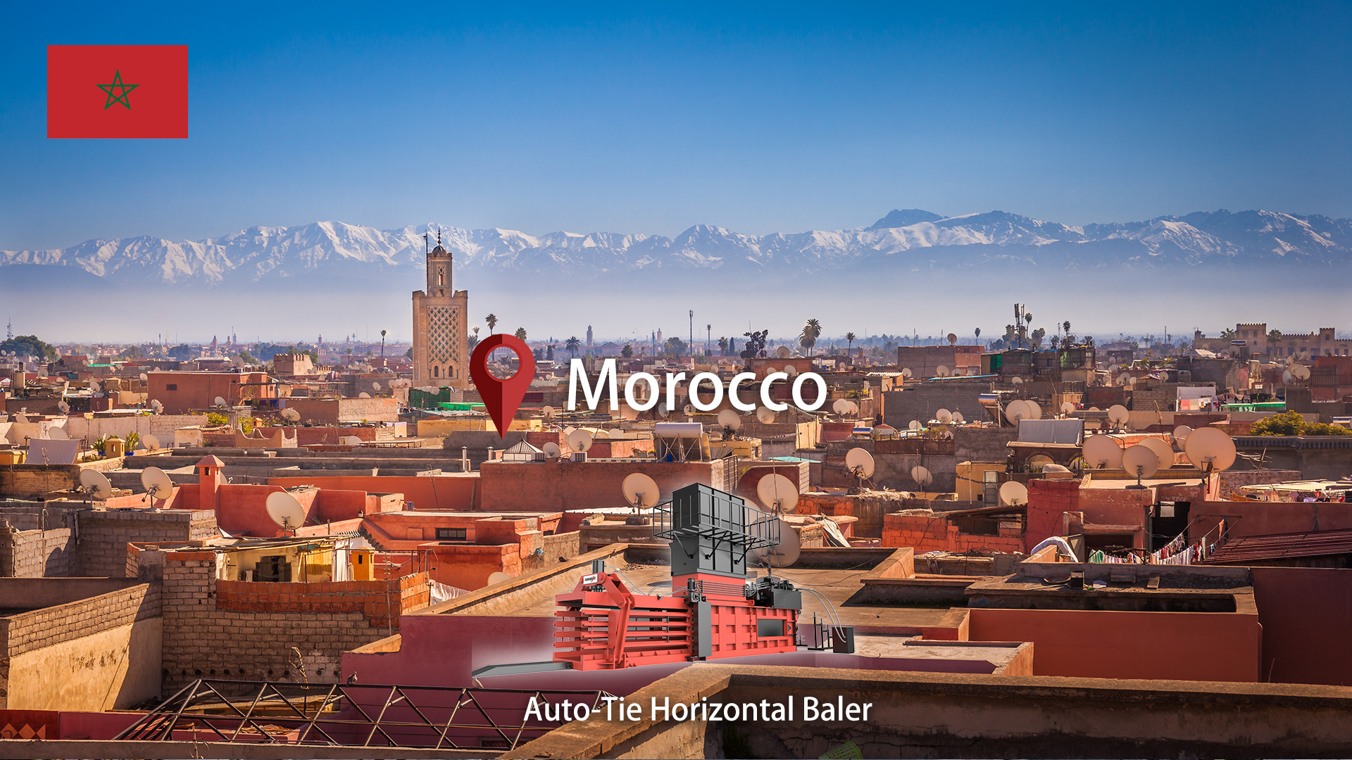 Morocco: ENERPAT Horizontal Large Cardboard Baler Installed