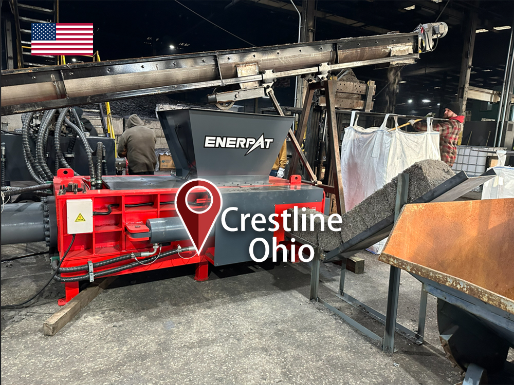 Crestline, Ohio: ENERPAT AMB-H1075-250 Tire Wire Baler Installed