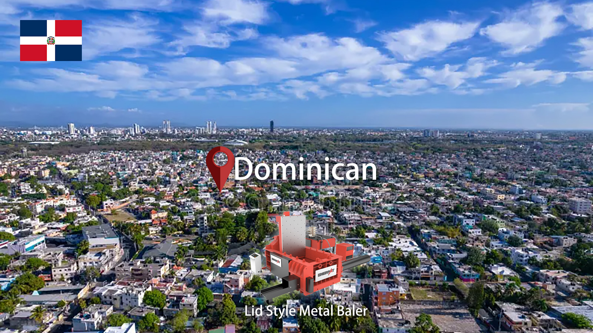 Dominican: ENERPAT Lid Type Metal Baler for Sale Installed