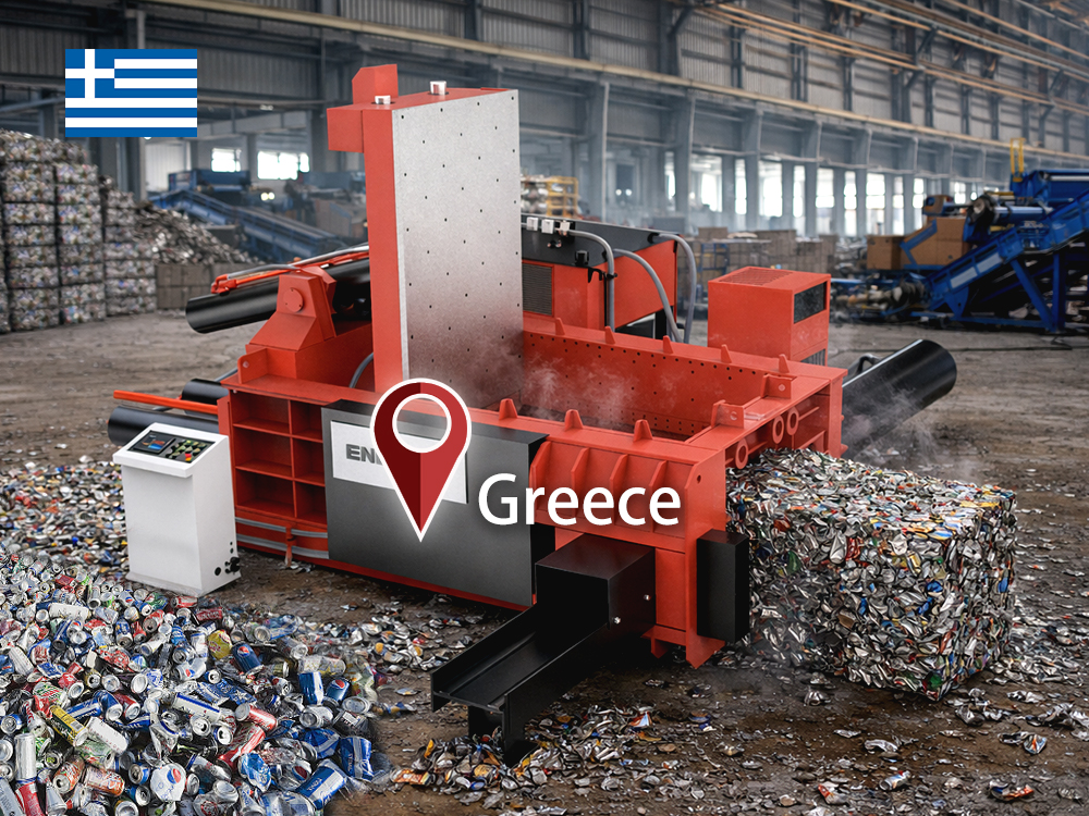 Greece: ENERPAT Tin Can Baler Machine Installed