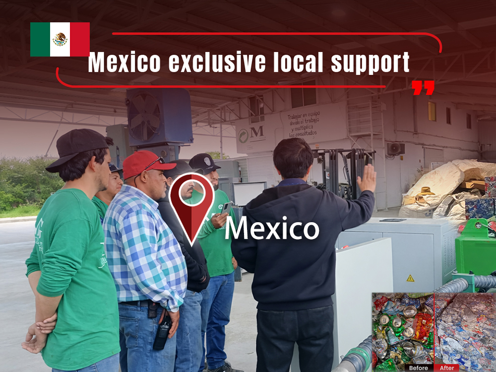 Mexico: ENERPAT AMB-H2014-250 Aluminum Can Compactor Machine Installed