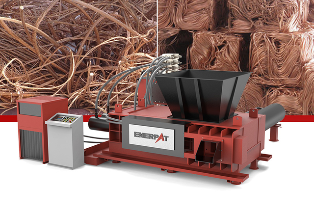 ENERPAT Metal Briquetting Machine for Copper Borings, Turnings, Chips, Shavings & Swarf