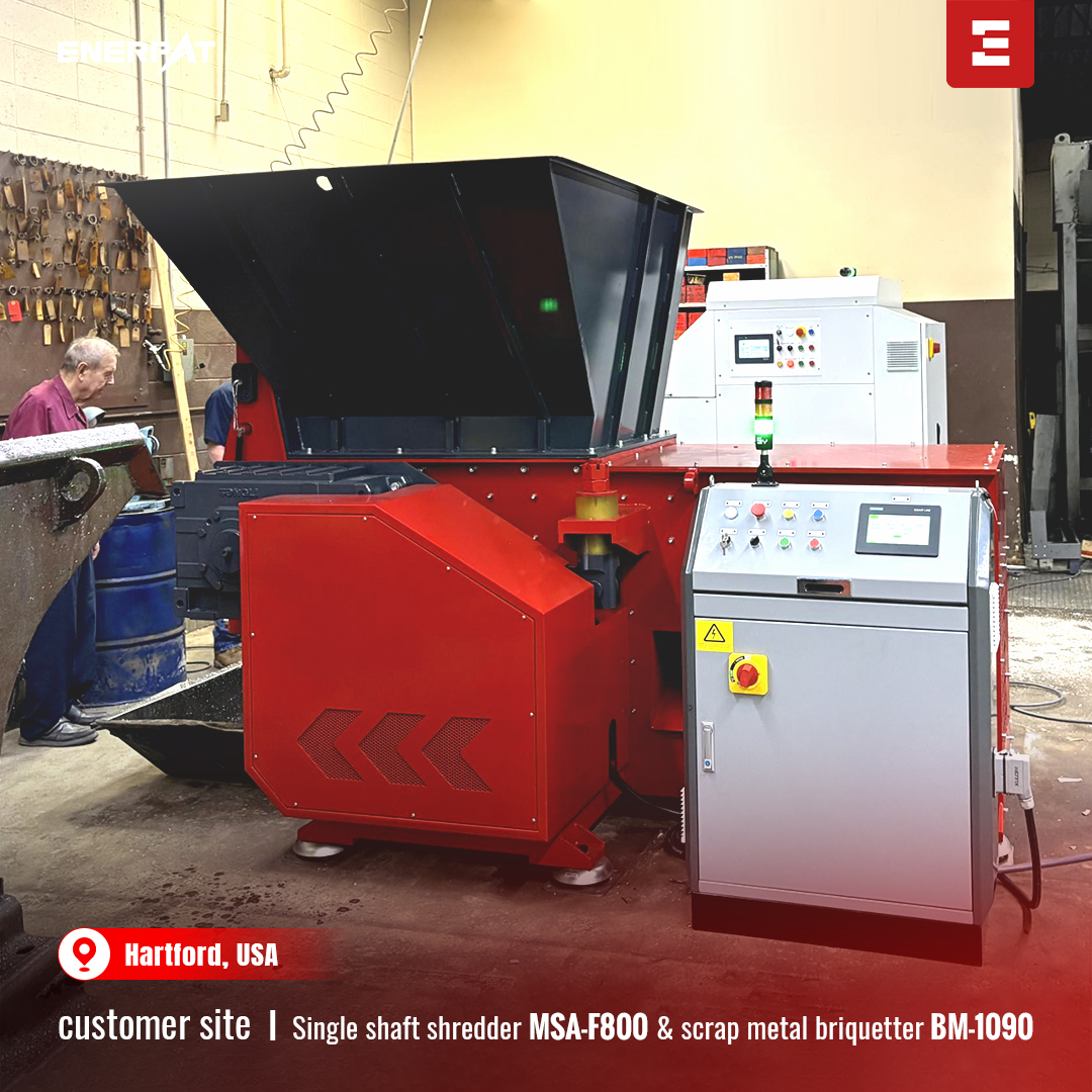 ENERPAT F800+BM1090 Aluminium Chips Briquetting System Installed