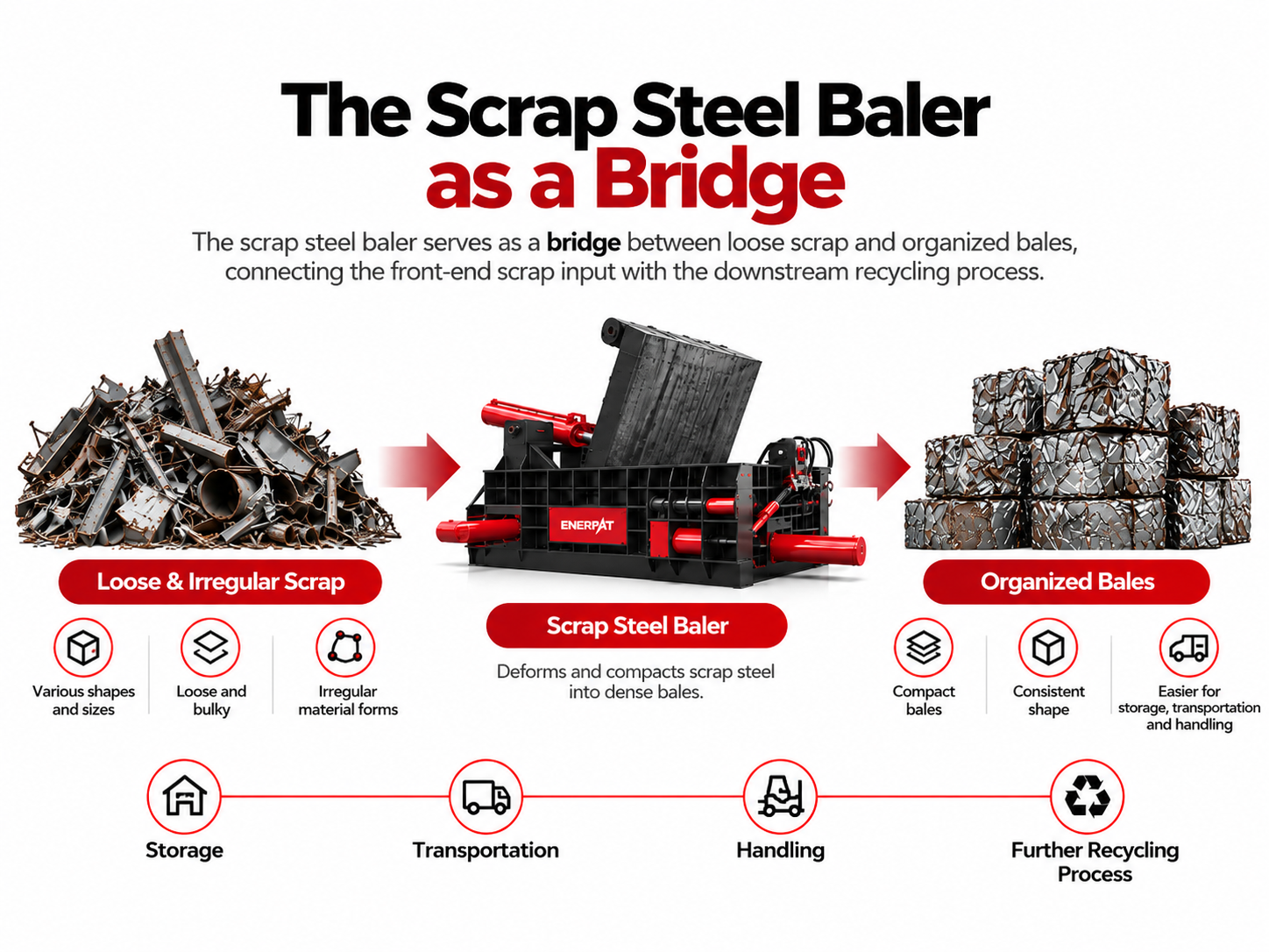 the role of a scrap steel baler as a bridge