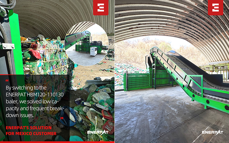 Mexico: ENERPAT HBM120-110130 Plastic Bottle Baler Installed