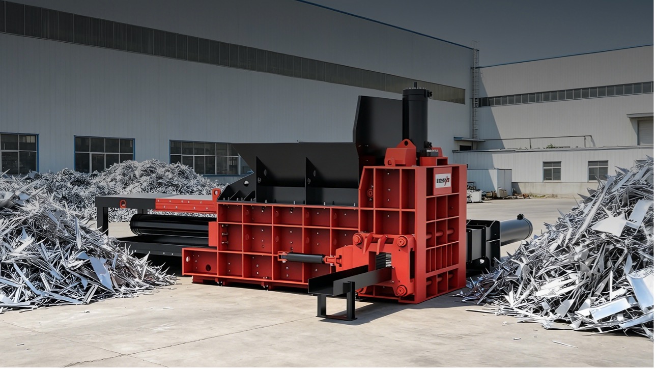 scrap metal baler for sale processing scene